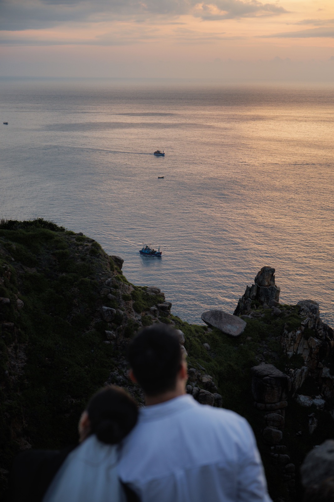 Couple enjoying a coastal ocean view