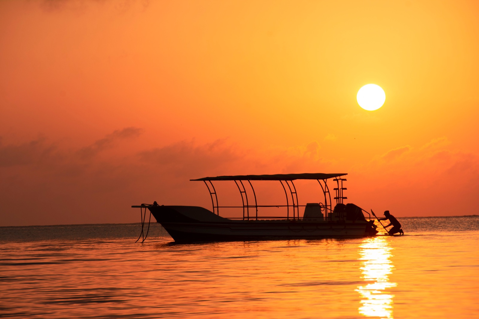 Warm sunset over the water