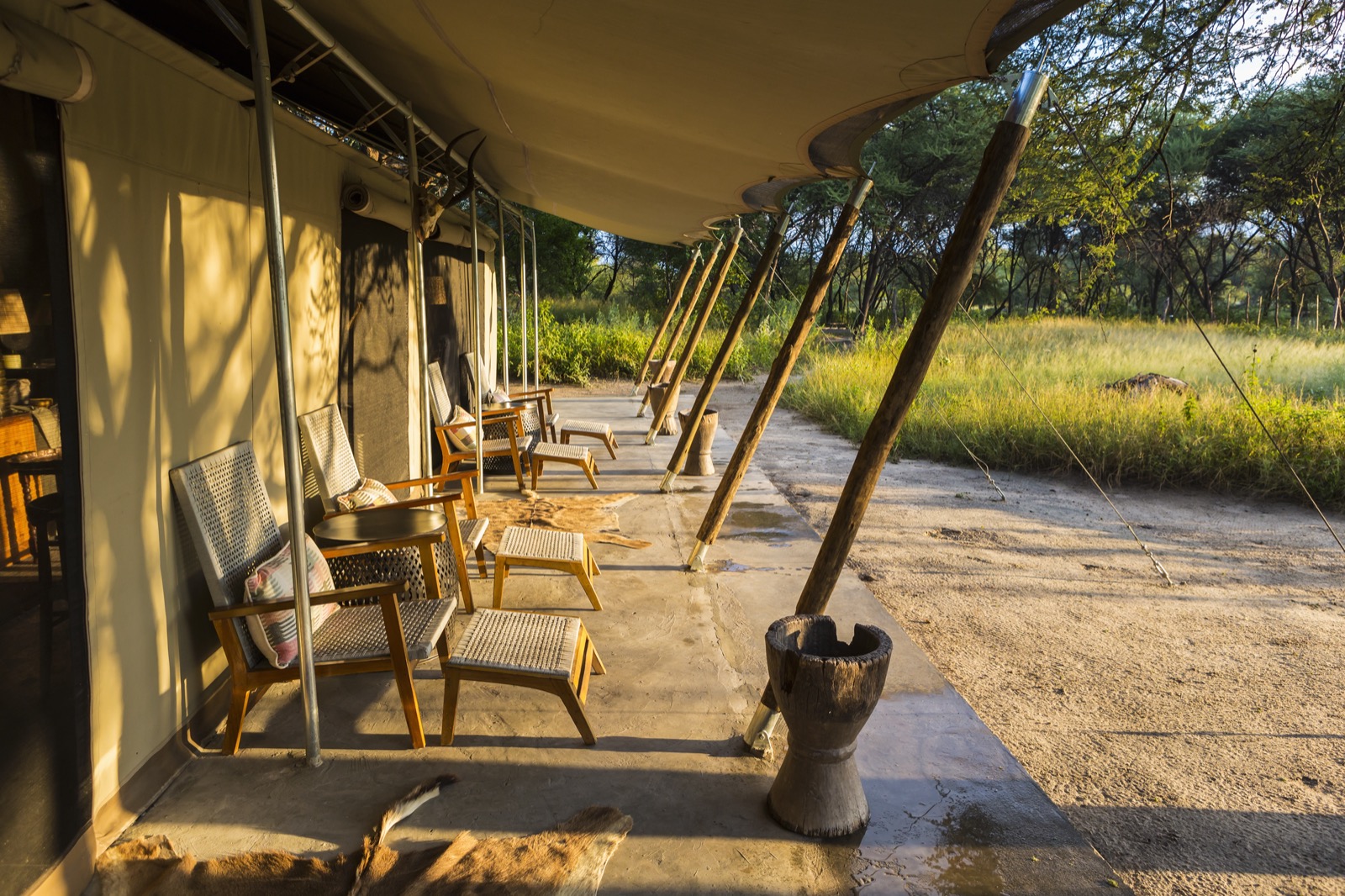 Luxury tented camp set up for a retreat