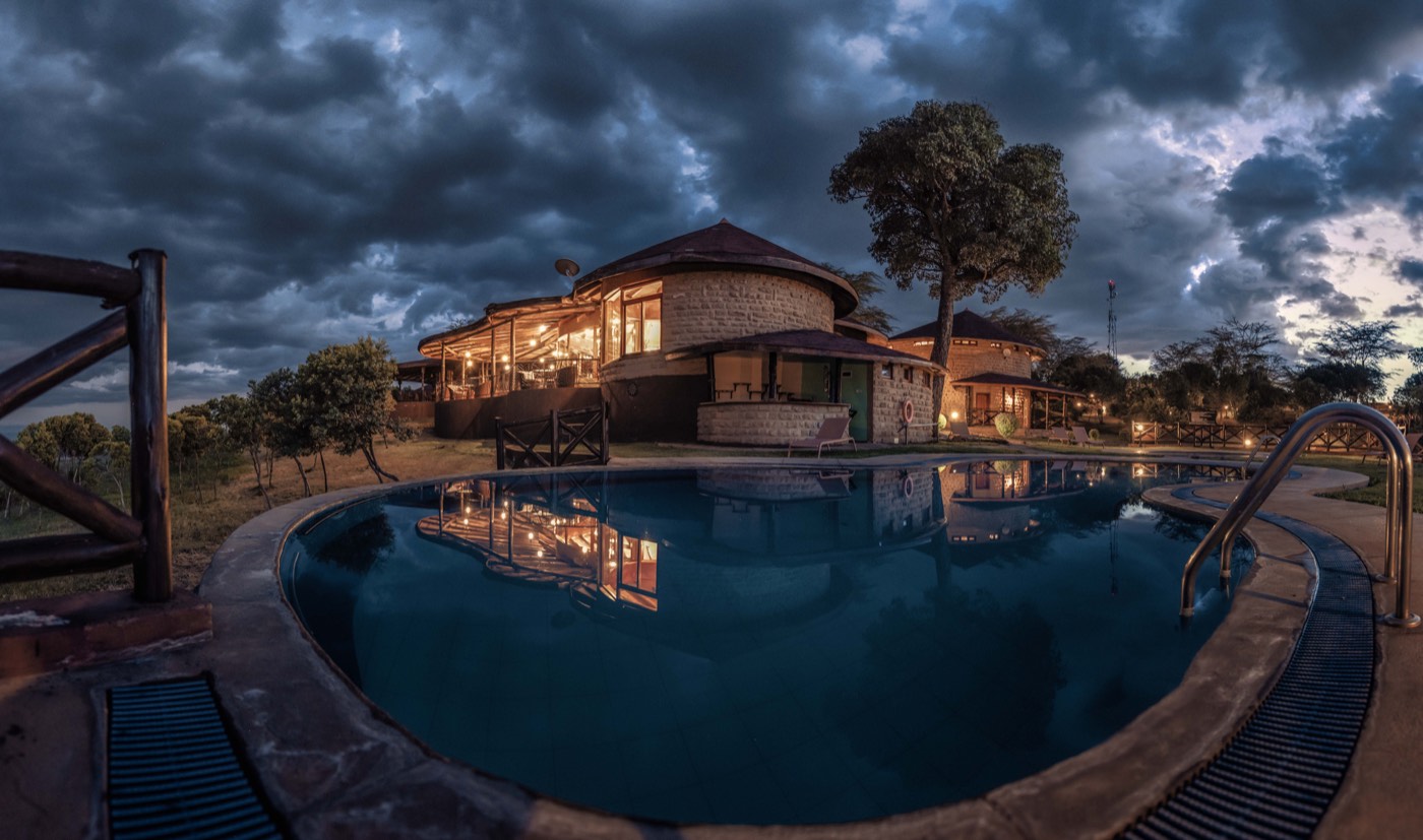 Lake Nakuru pool and common area at evening